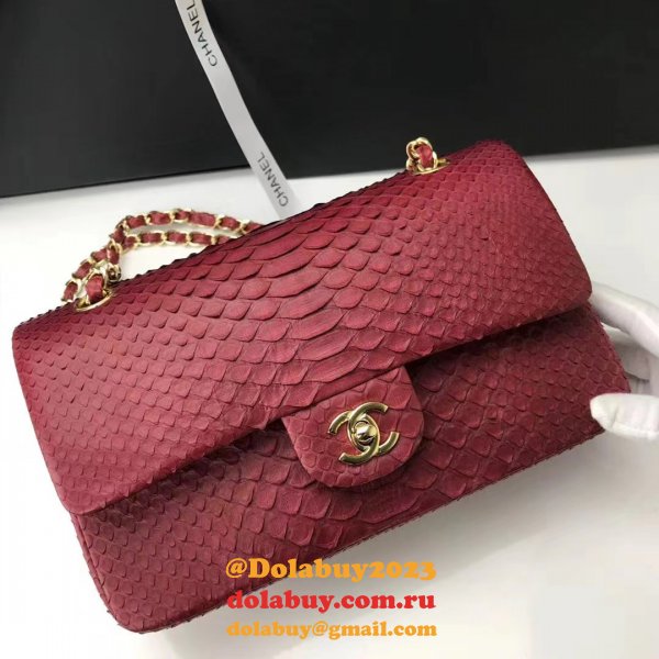 Luxury CC flap snake skin Top Quality classical handbag 25.5cm