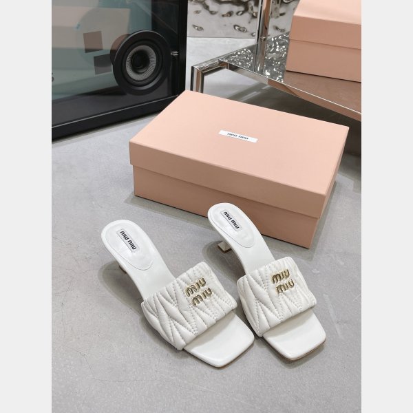 Perfect Luxury Replica Miu Miu high heel slippers Shoes