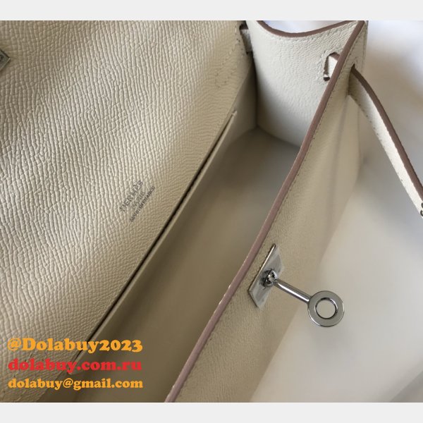 Luxury Hermes EPSOM LEATHER Mini Kelly Pouchette