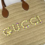 Gucci Duplicate Straw-effect Tote 779666 Beige Fabric Bag