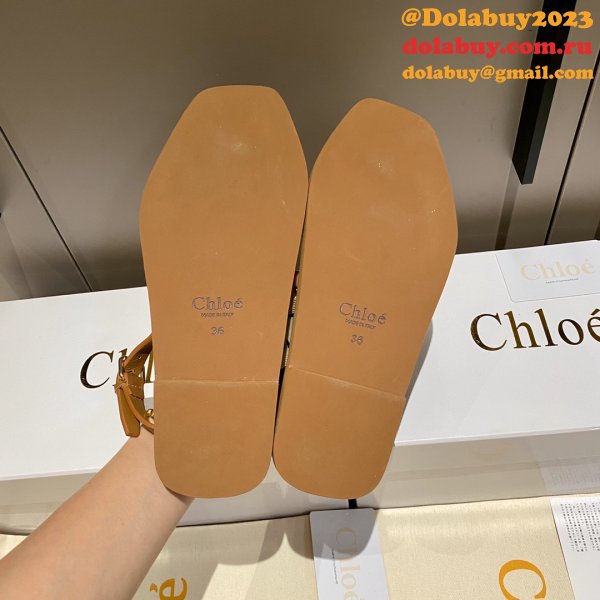 Designer Slippers Dupe AAAAA Replica Chloe Flip Flops