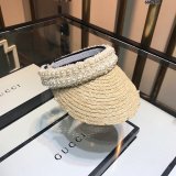 Best Christian Dior Natural raffia splicing sun Empty top hat