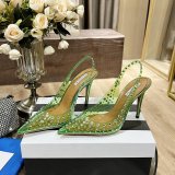 Designer Aquazzura Copy Pointed Toe Rhinestone Sandals Heel Shoes