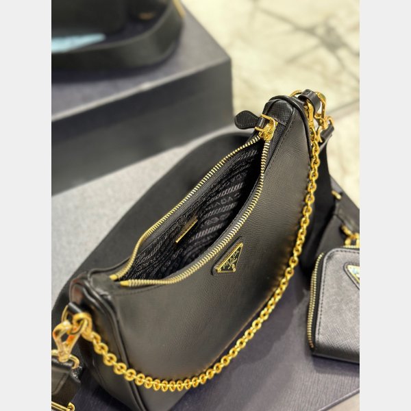 1:1 Clone Prada Replica Handbags Outlet Leather Hobo Re-Edition Online