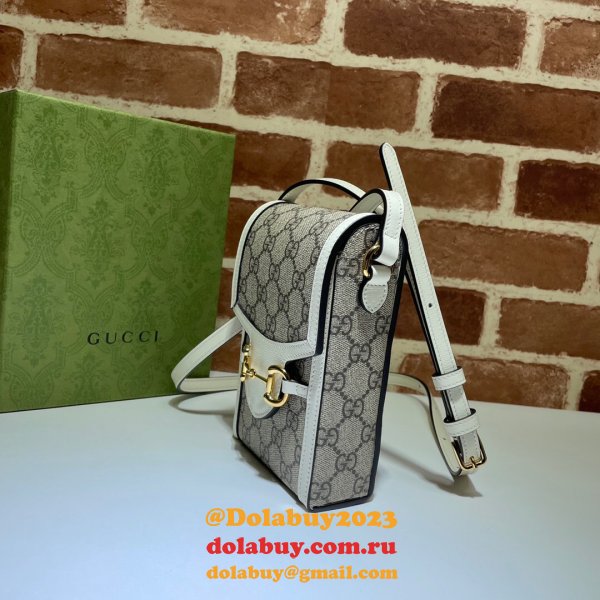 White Replica Gucci Horsebit 1955 mini Top Quality 625615 bag