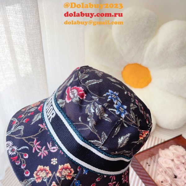 Best Christian Dior Colorblock bow Fisherman hat