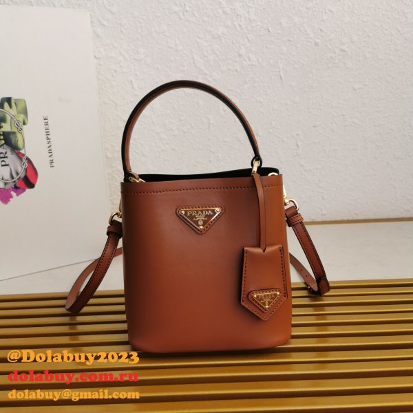 Platinum Prada 1BA373 Panier Saffiano Leather Perfect Replica Bag