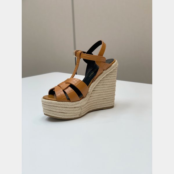 Saint Laurent Replica Espadrille Platform Wedge Sandals Heel Shoes