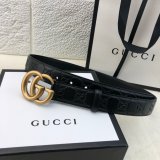 Copy Gucci Perfect Leather 7 Star 3.0cm Belts Black