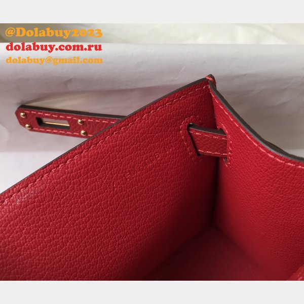 Luxury Hermes EPSOM LEATHER Mini Kelly Pouchette