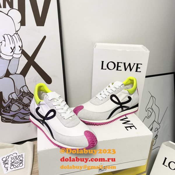 Luxury loewe Ballet Runner in nylon and calfskin