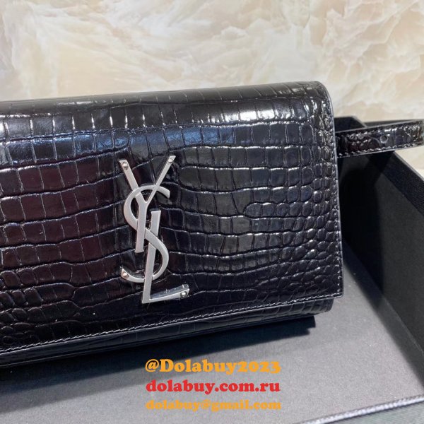 Replica black Saint Laurent YSL Monogram Logo Fanny Pack