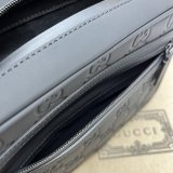 Gucci Fake GG Crossbody Rubber-effect 775097 Black Bag