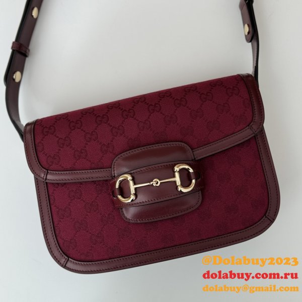 GG Supreme 602204 Red 602204 Replicas Gucci 1955 Horsebit Bags