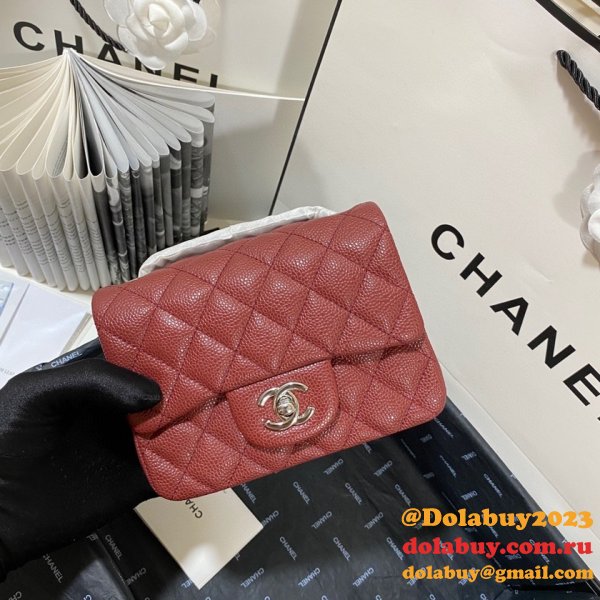 Perfect CC 17CM Classic Flap Caviar Leather Bag