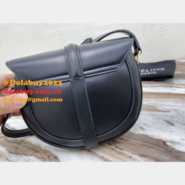 Celine Replica Small Besace 16 Bag Black satinated calfskin