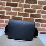 Gucci Fake GG Crossbody Rubber-effect 775097 Black Bag