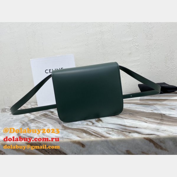 Celine Cheap Teen Classic Box ArmyGreen shoulder bag