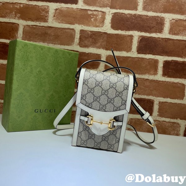 White Replica Gucci Horsebit 1955 mini Top Quality 625615 bag