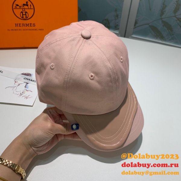 Hermes High Quality Canvas fabric Peaked cap