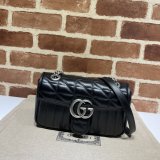 Gucci Designer Copy GG Marmont Matelassé 446744 Black Bag