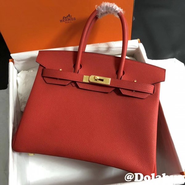 Hermes Birkin 35cm Togo leather Handbags Red