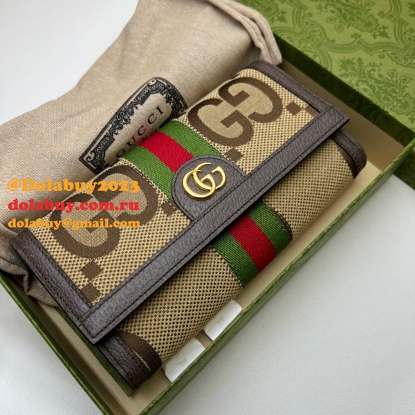 Replica Gucci High Quality GG Supreme Ophidia Continental 523153 Wallet