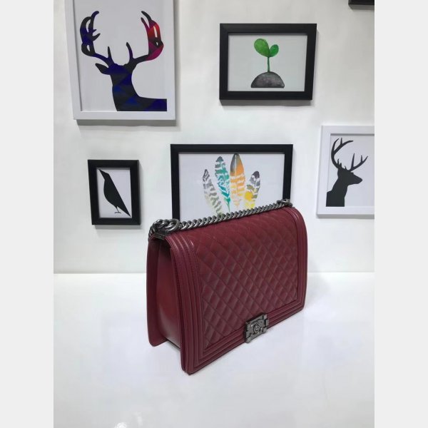 High Quality CC Le Boy Luxury Bags Lambskin 30cm