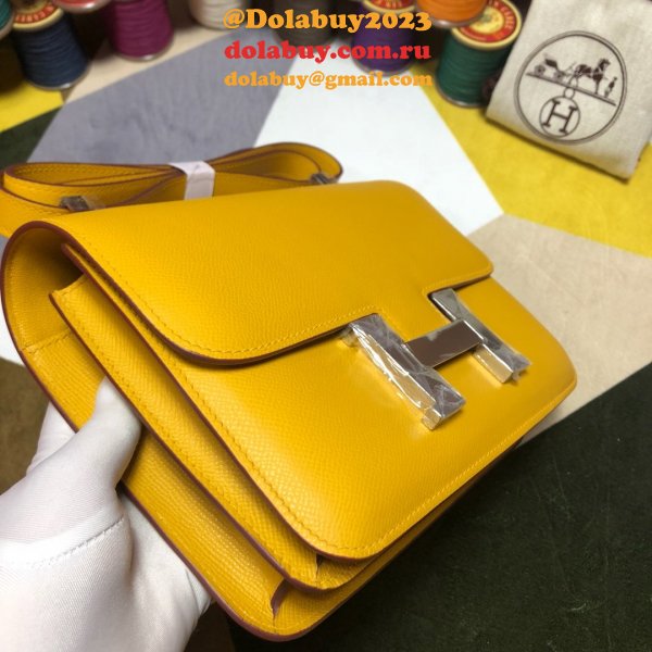 Hermes Constance Bag 23cm Epsom Leather Yellow