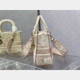 Top Quality Fake Lady Embroidery Canvas Dior 24CM Replica Bag