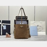 Top Quality Prada Suede Leather Mini Bucket Bag