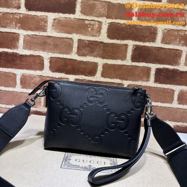 Black Jumbo GG Gucci Knockoff Messenger Men 761747 Luxury Bag