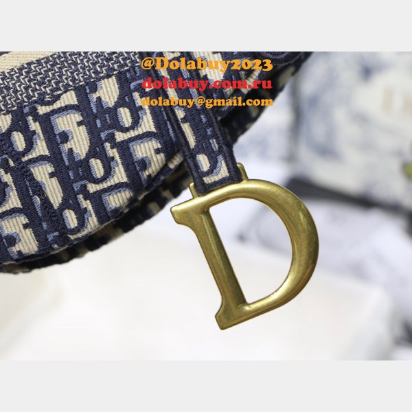 Replica Saddle Bag Blue Dior Oblique Jacquard