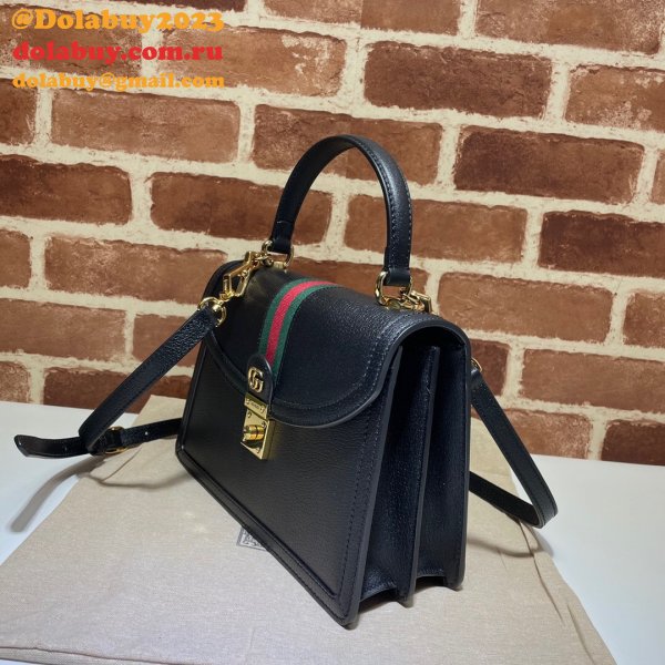 Gucci Black/Cream Ophidia small top handle Replica bag