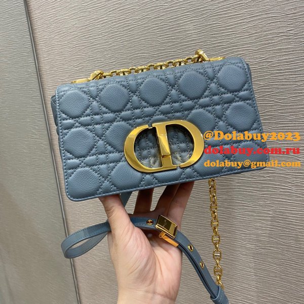 High Quality Dior Caro 20cm replica blue bags