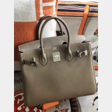 Hermes Birkin Epsom leather Handbags Dark grey Silver