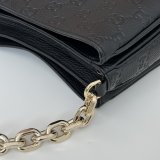 Gucci Designer Copy GG Emblem Small Shoulder Chain 815263 Black Bag