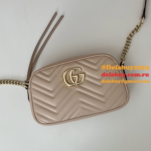 Gucci Replicas GG Marmont 447632 Pink Shoulder Best Bag