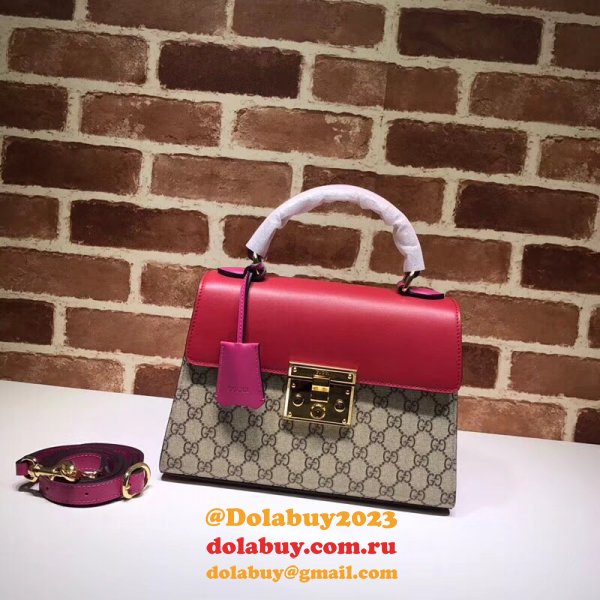 Gucci Replica 453188 GG Supreme Padlock Small Top Handle Bag