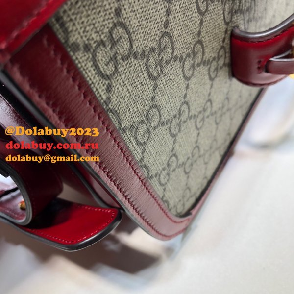 Gucci Replica GG Horsebit 1955 small shoulder 602204 red bag