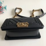 Luxury CC V Le Boy Replica 7 Star Black Bags lambskin 20cm