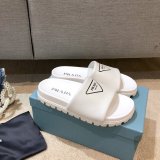 Replica Prada Black And White Leather slides