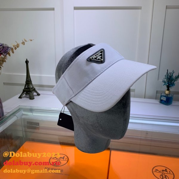 Wholesale Prada Metal triangle logo Empty top hat