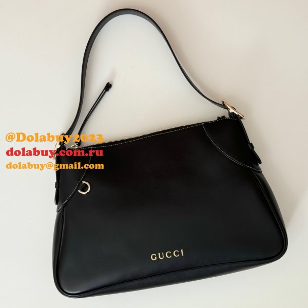 Gucci Duplicate GG Emblem 815217 Shoulder Black Best Bag