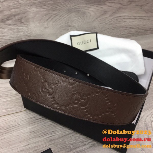 Fake Gucci 37MM Double G leather Replica belt