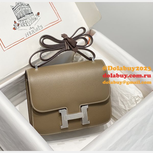 Hermes Constance Bag 18cm Epsom Leather Elephant grey