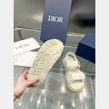 Top Quality Dior Ecru Fringed Cotton Canvas Dioract Sandal