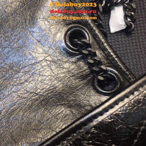 Buy Online YSL Nikki 28cm 498894 Stitch Flap Black Bag