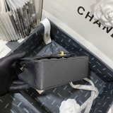 7 Star CC Lambskin Flap Designer Black Bag 20CM