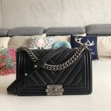 UK CC V Le Boy Top Quality Replica Black Bags Lambskin 25cm